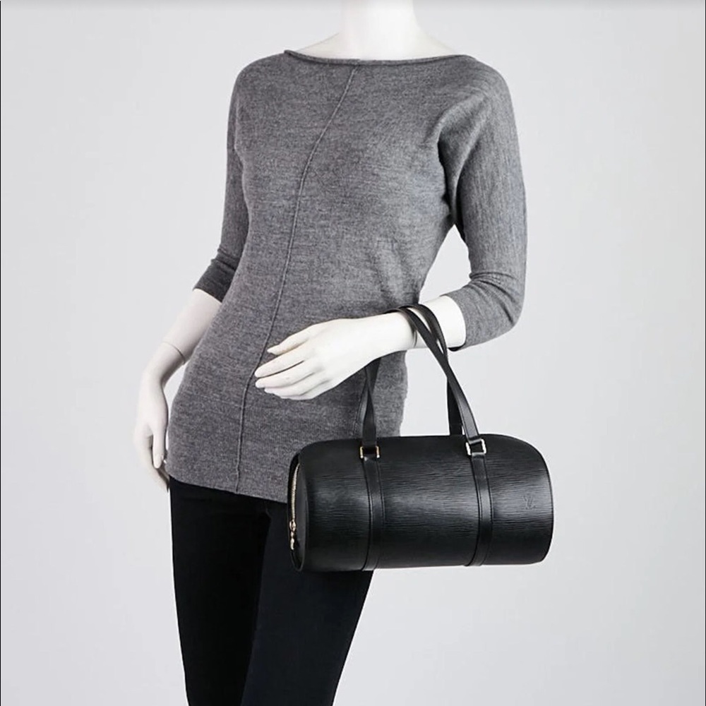 Louis Vuitton Soufflot black epi leather hobo